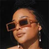 Okulary przeciwsłoneczne Nowe wysokiej jakości marki projektantów kwadratowych okularów przeciwsłonecznych Unisex plażowe okulary fotograficzne dla kobiet białe czarne zielone małe odcienie p230406