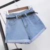 Dames shorts Summer Women Clothing High Tailed Short Jeans Cotton voor vrouwelijke losse been brede broek Booty Shorts Denim 230418