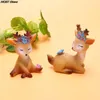 Dekorativa föremål Figurer 1PCS2PCS Turtle Figurin Animal Sika Deer Baking Cake Topper Dekoration Miniatyres Fairy Garden Ornament Craft 230406