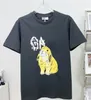 デザイナータイドメンズTシャツのトップレターラミネートプリントショートストリートハイストリートルーズ特大のカジュアルTシャツ男女ショートパンツのための100％ピュアコットントップ