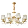 Américain Rural Simple salon lumière atmosphère de luxe moderne salle à manger chambre créative Bronze Villa tout en cuivre lustre