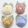 Decorative Flowers (3 Pcs) Artificial Flower Handmade DIY Wedding Home Decor Clothing Accessories Fake Green Leaf Rose Gift