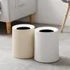 Avfallsbackar Creative Plastic Round Double-Layer Avtäckt papperskorg