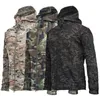 Men's Jackets Men's camouflage jacket shark soft shell military tactical jacket winter waterproof wool windproof US Army clothing 230406