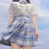 Rokken Japanse uniform vrouwelijke rok harajuku kawaii plus size ulzzang plaid a-line casual preppy zoete korte mini school geplooid