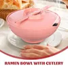 Bowls Decorate Instant Noodle Bowl Chinese Containers Wheat Fiber Decorative Ramen