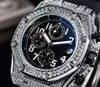 Designer de alta qualidade relógio de quartzo vintage 6 agulhas multi-funcional esculpido relógio masculino moda diamante-inset masculino relógio fabricantes agente agente reloj