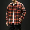 Spring herfst winter van hoge kwaliteit casual plaid heren los streetwear lange mouwen shirt retro flanel plaid shirts mannen