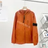 Vestes de poche en pierre de créateur veste d'île fermeture éclair à manches longues Badges hommes t-shirt manteau décontracté coupe-vent broderie chemises pour hommes orange vert manteaux d'automne m-2xl