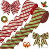 Decorações de natal fita cordão de natal vermelho verde listra glitter envoltório decoração para festa em casa r231106