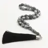 Strand Tasbih män grå harts 33 Rosary Bead Muslim Armband Misbaha Islamiska gåva turkiska tillbehör till hands