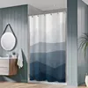 Tende da doccia Fodera per tenda da doccia blu geometrica Tenda da doccia in tessuto impermeabile Decorazione per bagno Tenda da bagno contemporanea con gancio 230406