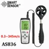 Digitale windsnelheid meter anemometer meter diagnostisch-tool luchtwindsnelheidsmeter 45 m/s temperatuurmeetgegevens houd AS836