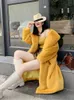 Women's Fur Faux Winter Thicken Long Coats Women Cotton Padded Lined Warm Fake Rabbit Plush Jackets Lapel Loose Big Size 5xl Abrigos 231106