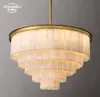 Glace Calcite Round Chandeliers Modern Vintage Marble LED Pendant Lighting For Living Room Farmhouse Hanging Lamps Luster