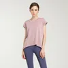 LL Damen Yoga Kurzarm Lose Bluse Damen Gym T-Shirt Schöner Rücken Tops Workout Lässige Sportbekleidung Sommer YD018