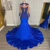 Nieuwe luxe kralen Mermaid prom-jurk 2023 See-thru mouwen pailletten avondjurken feestjurken Robe de soiree femme