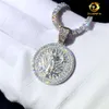 Iced Out Jewelry 925 Silver Lab Diamond Hip Hop Pendants Vvs Moissaite Necklace Liberty Pendants with Gra Certificate