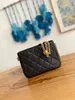 7A leather laptop bag Wallet Real Leather Tier Mirror Quality Women Black Quilted Coin Purse Lady Credit Card Wallets Luxury Designers Fashion Bags 19cm Womens