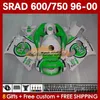 Suzuki SRAD GSXR 750 600 CC 600cc 96 97 98 99 00 168NO.103 GSX-R750 GSXR600 1996 1997 1998 1998 1999 2000 750cc 96-00 Vücut Yeşil Stok