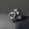 Trouwringen Zilver Kleur Snake Geometrische Manchet Ring Voor Vrouwen Koppels Vintage Creatieve Punk Hip Hop Overdreven Verjaardag Sieraden