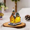 Juldekorationer Jul Light House Christmas Tree Ornaments Harts Small House Xmas Glow Decor Gift 2023Happy New Year Decors R231106