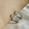 أقراط الطوق Moissanite Sterling Silver S925 الأوروبي والأمريكي عبر الحدود الكلاسيكية المتفجرة 10 نقاط جولة stud ea