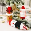 Christmas Decorations Christmas Wine Bottle Set Santa Snowman Woven Wine Bottle Bags For Christmas Party Dinner Table Decorations New Year Gifts R231106