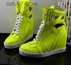 Buty Neon Patchwork Botki Ukryta wysokość pięty wewnętrznej Zwiększona Zebra Striped High Top Sneaker Femme Real Heth Short Booties T231106