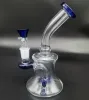 6.5inchs Mini Hookahs Beaker Vidro Bong Dab Oil Rigs Tubulações de Água Shisha Ashcatcher Percolator Banger com Joint 14mm Banger Bowl para fumar