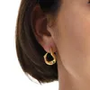 Hoop Earrings Trendy Irregular Gold Color Stud For Women Girls Geometric Gifts To Birthday Party Wedding Jewelry