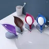 Kitchen Storage Non-slip Bathroom Soap Holder Simple Leaf Shape Box Creative Dish Brush Rack Household Tray Case Container