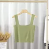 Réservoirs pour femmes YEMOGGY Femmes Tricoté Sangle Débardeurs Été Camisole 2023 Col Carré Sans Manches Court Soutien-Gorge