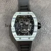 YS JB RM052-01 Superclone Active Tourbillon Watches armbandsur Skull Designer RM52 Diamond Hollowed Automatic Mechanica Ceramic770 Montres de Luxe