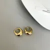 Vintage Gümüş/Altın Kaplama Sterling Gümüş Post Küçük tıknaz Huggie Hoops Kalın Hafif Geometrik Hoop Küpeler Kadınlar için