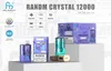 100% Original RANDM CRYSTAL 12000 Puffs Disposable Vape Device Pen Pod E-Cigarette 20ml Pre-filled 650mah Battery Rechargeable 16 Flavors in Stock