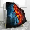 Blankets Swaddling Music Note Print Blanket Flannel Plush Throw Blankets Lightweight Warm All Season Soft Comfortable Fleece for Camping Travel Rug