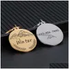 Dog Tag Id Card Engraving Pet Collar Personalized Id Tag Engraved Name For Cat Puppy Keyring Charm Pendant Necklace Accessories Drop Dhwfc