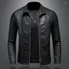 Men's Jackets Leather Jacket Men Stand Collar Slim Pu Fashion Motorcycle Causal Coat Mens Moto Biker 2023