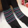 Chaussettes pour femmes, collants personnalisés à rayures circulaires pour femmes, collants d'été fins élastiques façonnant la cravate Jacquard horizontale, collants noirs Sexy