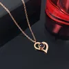 Chokers Love Heart Projeção Colar 100 Idiomas Eu te amo pingente com Rose Gift Box for Girlfriend Fashion Luxury Jóias 230404