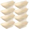 Tigelas 240 Pcs Forma de Navio Madeira Chip Tigela Sushi Recipientes Barco Placas Descartáveis Bandejas de Paletes Bambu