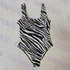 Zebra Patternwarwarwear feminino Uma peça de maiô de maiô Logotipo de biquíni traje de banho de verão para mulheres