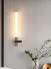 Wall Lamp Unilateral Mirror Front LED Modern Simple Living Room Bronze Tubular Bedside Long