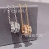 Kettingen strengen snaren hoge versie baojia botten ketting dames nieuwe volledige diamant geest slang hanger 18k rose goud kleine barbaarse taille kraagketen