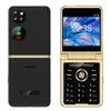 Kilitli P21 Flip Cep Telefonu 4 SIM Kart 2G GSM HD Kamera Magic Sesli Sesli Kara Liste LED Fenül