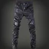 Pantalon en cuir noir pour hommes, automne et hiver, spectacle de mode Locomotive Jeans236H