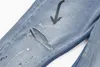 2024 Mens Jeans Designe Jeans Stacked Jeans Splash of Ink Gaffiti High Steet Stetch Fabic Splash Ink High Steet Luxuy Bike Tend Staight Hole Hipste