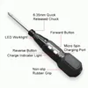 Electric Screwdriver Cordless Electric Screwdriver 3.6V Mini Home Screwdriver with Magnetic Tip Work Light USB Rechargeable for DIY Household 230404