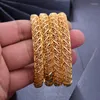 Bangle Wando 4st Dubai India Africa Gold Color Bangles For Women Gattice Girls Hand smycken Arab Halloween Gift